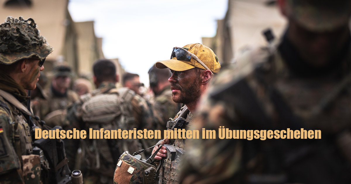 DEUTSCHE INFANTERISTEN MITTEN IM UEBUNGSGESCHEHEN