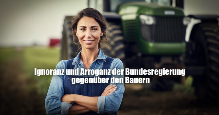 IGNORANZ UND ARROGANZ DER BUNDESREGIERUNG GEGENUEBER DEN BAUERN